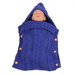 Теплая Детская шерсть для вязания спальный мешок Осень/Зима кнопка детский спальный мешок одеяло с фотографией корзина спальный мешок