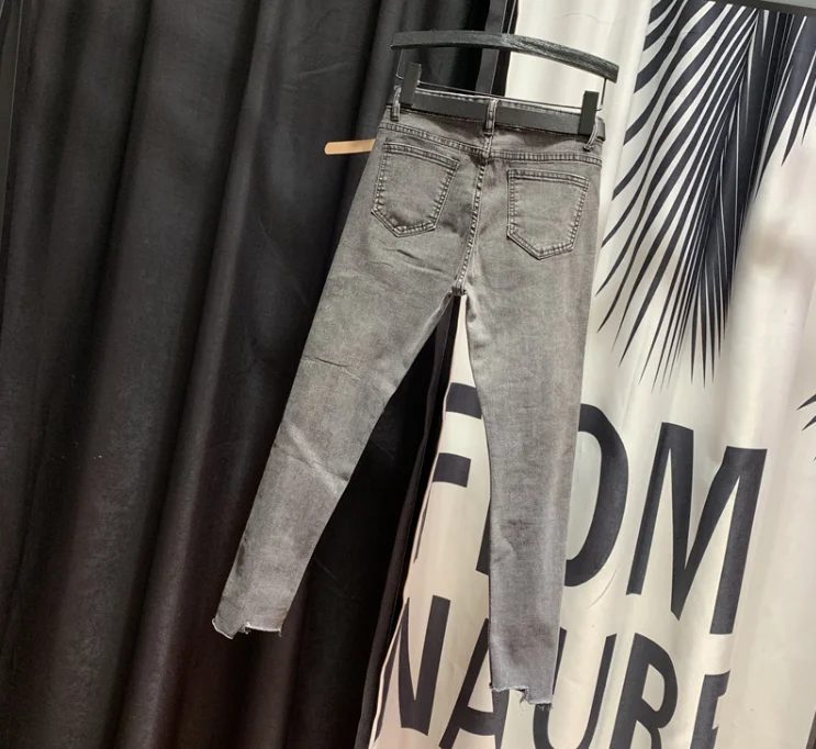 Европейская мода, джинсы с тяжелыми бусинами, подходящие по цвету, женские обтягивающие Летние Осенние новые узкие брюки-карандаш, джинсы с заклепками для женщин