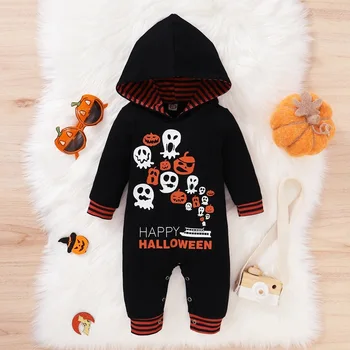 

HIPAC 2020 Baby Halloween Costume Fall Clothes For Kids One Piece Jumpsuit Unisex Cotton 0-6M 7-12M Print Pullover Full