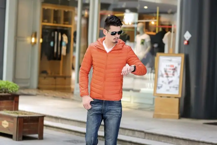 Autumn And Winter New Style Korean-style Ultra-Thin down Jacket Plus-sized Menswear Short Hooded Sports Jackets Outdoor