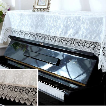 

90x180cm Deco Dust Proof Cover Lace Piano Cover General Piano Cloth Home Decoration Wedding Gift 2 Colors Option
