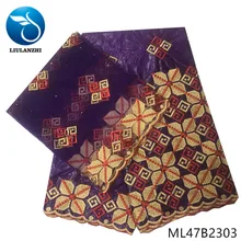 LIULANZHI Африканский хлопковый Базен Riche ткань Вышивка Кружева вечерние парча ткань Tissu Нигерия Базен 7 ярдов ML47B23