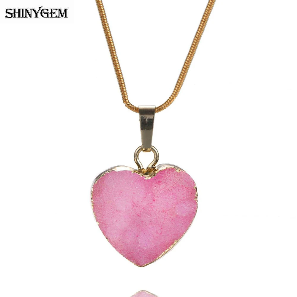 ShinyGem 20*20 мм очаровательные ожерелья с подвеской из натурального хрусталя золотым