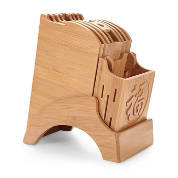 

Bamboo Kitchen Cutter Storage Rack Knife Holder Kitchenware Drying Organizer