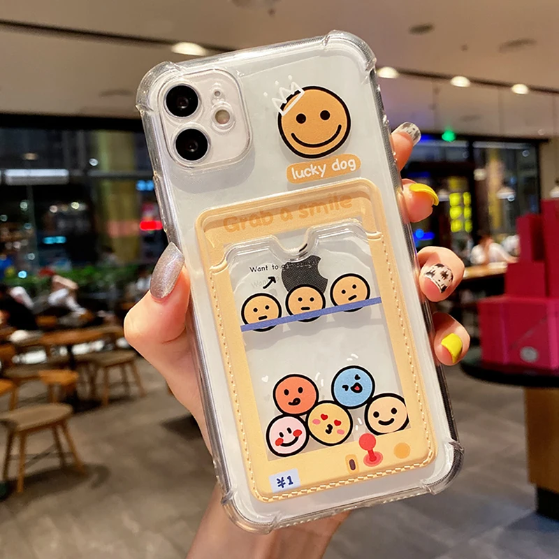 Cute Bear Cartoon Rabbit Shockproof Phone Case For iPhone 11 12 13 Pro XS Max X XR Mini 7 8 6 Plus Soft Wallet Cover Card Holder