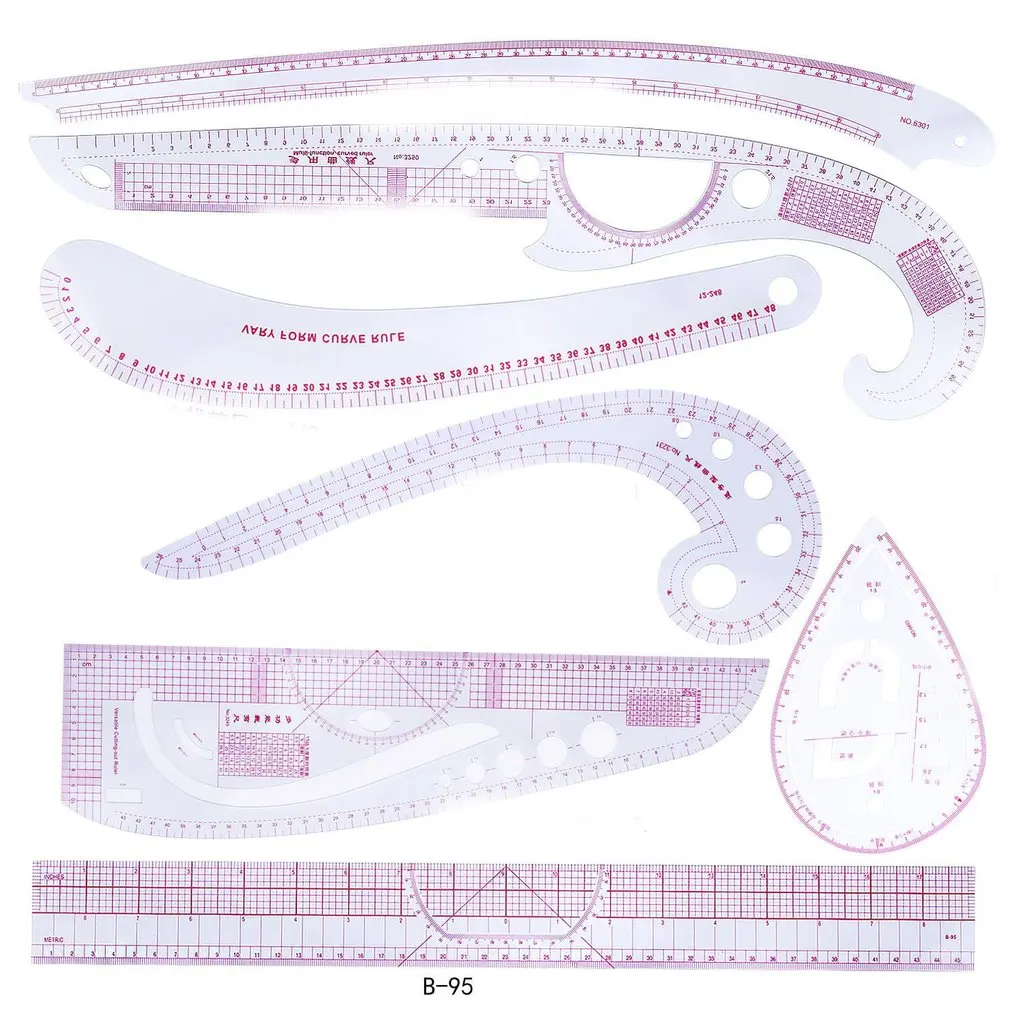 

Multi-functional Common Curve Board Drawing Template Pattern Ruler Design Tool Clear Scale High Accuracy Tailor Tool