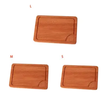 

steak plate wooden tray cutting board with Handles and Juice Groove H7EA