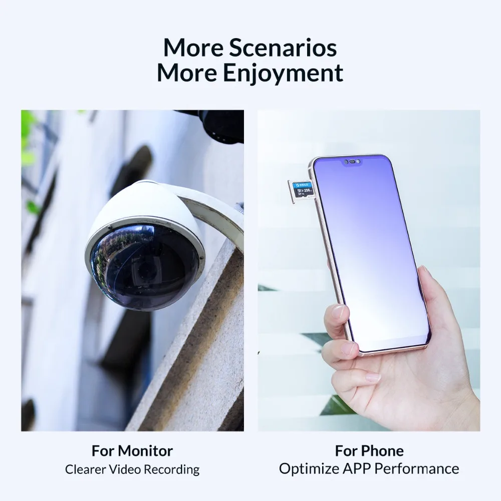 ORICO Mini Memory Micro TF/SD Card 256GB 128GB 64GB 32GB MicroSD Max 80M/s Class10 mini TF card with SD Card Adapter