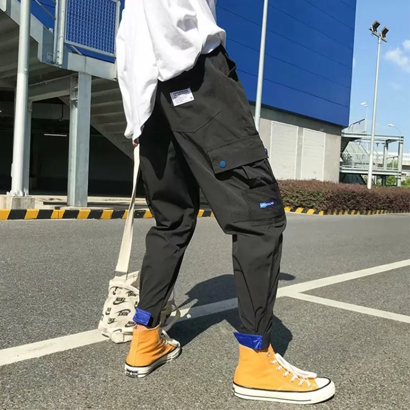 

Korean-style Hong Kong Style Popular Brand Skinny Capri Pants INS Multi-pockets Workwear Pants Men's Summer Trend Loose-Fit Ankl