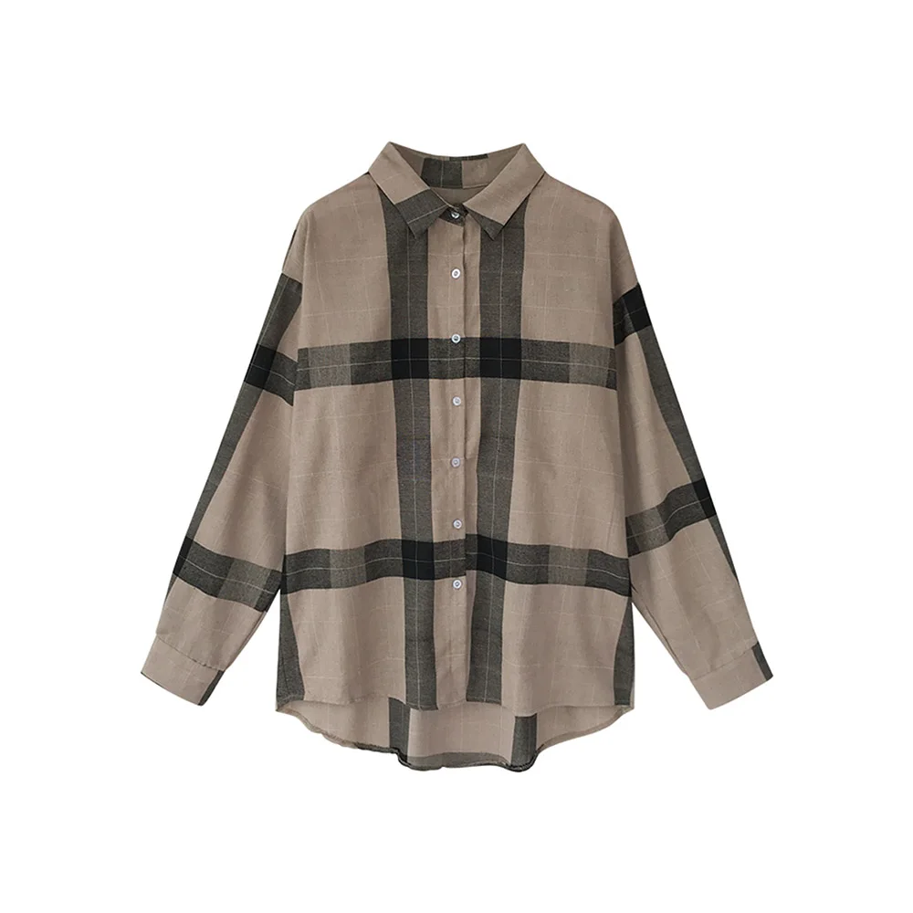 Women Autumn Plaid Color Block Shirt Female Long Sleeve Chic Top Causal Blouse 2019 Korean Boyfriend Style Strretwear Blusa - 4.00068E+12