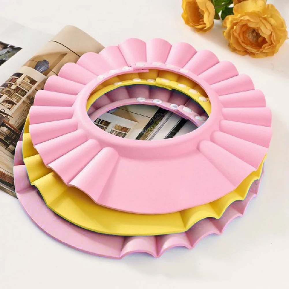 1Pcs Adjustable Bath Wash Hair Cap Ear Protection Children Shampoo Cap Shower Caps Baby Shower Shield Hat Safe Soft Hat