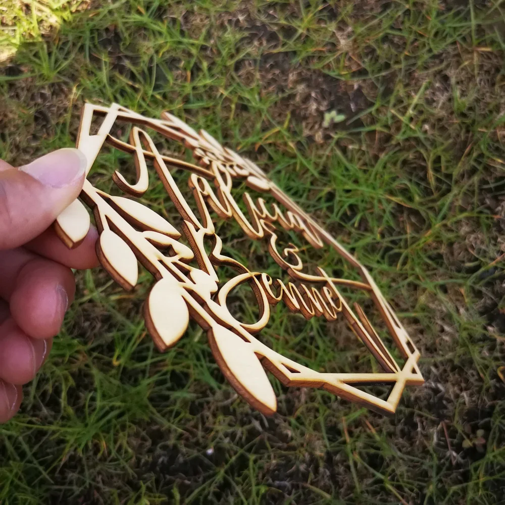 Custom Couple Wedding wreath Wood Style Name sign wood,Personalized Bride&Groom Country wedding tablephoto Wall name sign Decor (4)