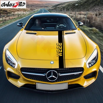 

Car Bonnet Stripes Sticker For-Mercedes W203 W204 W205 W211 W212 W213 W124 W176 W108 W126 W140 W168 Auto Hood Engine Cover Decal