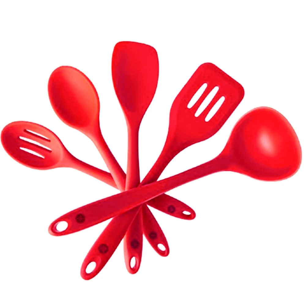 Силиконовый комплект посуды жаростойкий Ресторан Бар пекарня Ladlescoop кухонная утварь красный нелипкий домашний салат жаростойкий