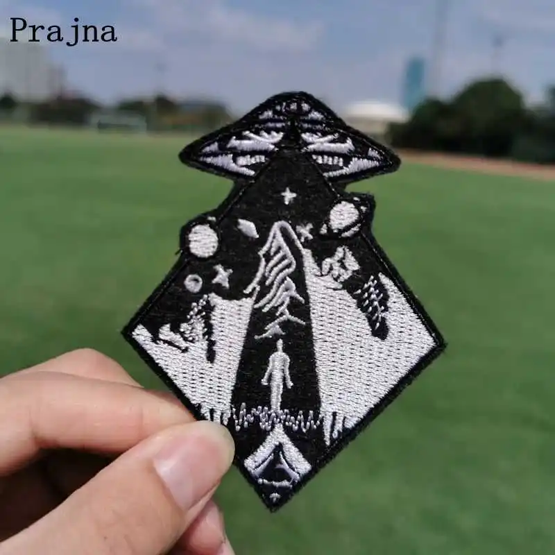 Prajna UFO нашивки утюжок на вышитые патчи для аппликация одежду DIY полоса панк Рок