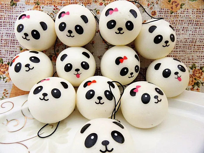 4cm 10cm Model White Panda Food Small Van Pendant Squishy Model Squishy Toys