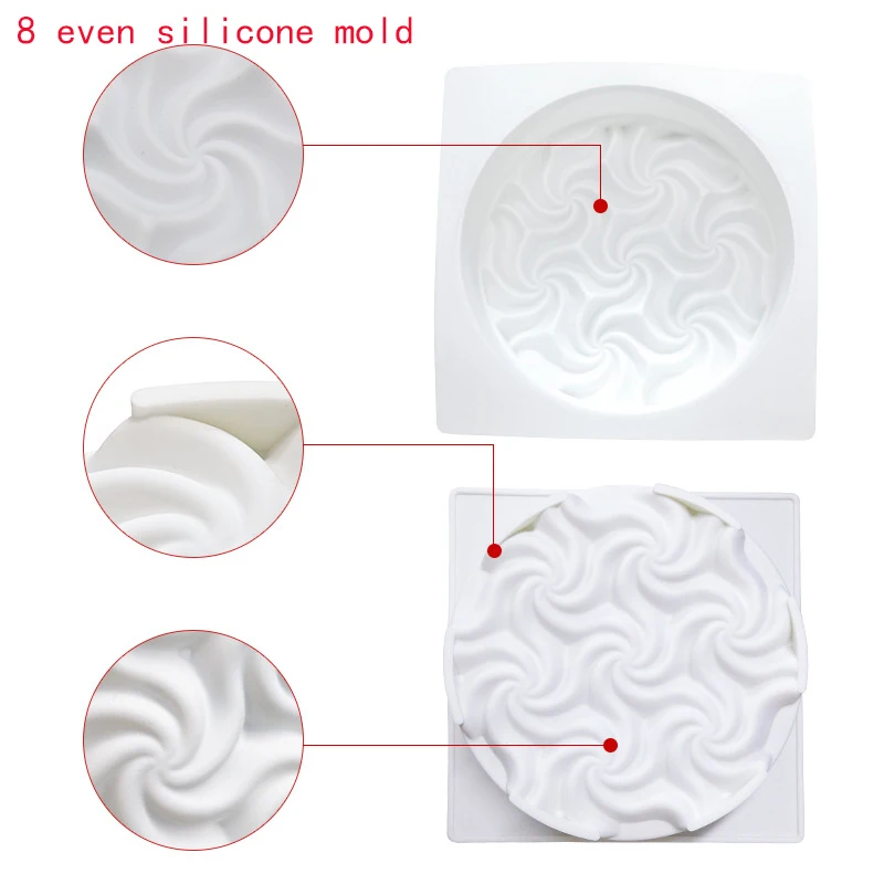 Single Spiral Flower Shape Cake Silicone Mold French Mousse Dessert Mould Bakeware Chocolate Tools Pastry Pan Cake Decorate Tool4