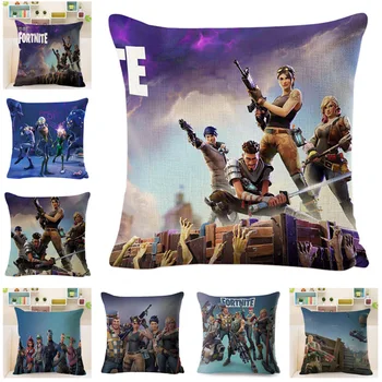

45*45 Cushion Cover Fortnite Pillow Cover Decorative Cartoon Fortress Night Figure Pillowcase Car Living Kid Room Home Decor