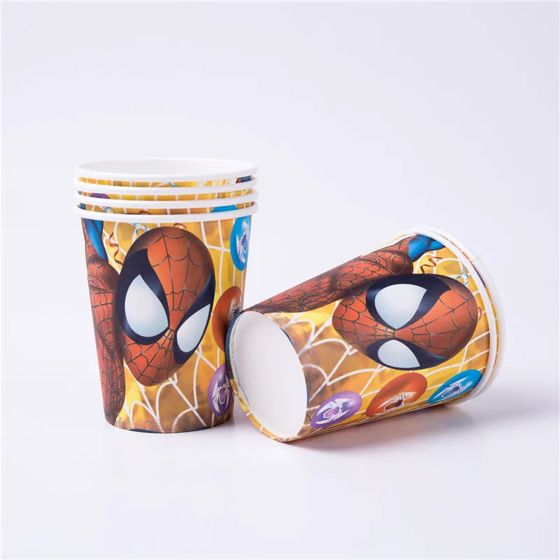 Cup(6pcs) На тему Человека-паука, вечерние принадлежности для мальчиков, одноразовая посуда, бумажные стаканчики, тарелки, салфетки, баннер, скатерть, детский душ, семейные вечерние - Цвет: Cup(6pcs)