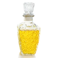 Домашний бар 1000 мл Виски Ликер Вино бренди пиво вода питьевая стеклянная бутылка Графин с крышкой пробка