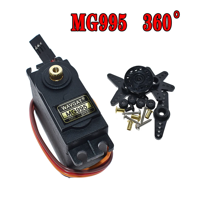 13 кг 15 кг сервоприводы цифровой MG995 MG996 Servo c металлическими Шестерни для Futaba JR автомобиль RC модель вертолета лодка для Arduino UNO "сделай сам" - Цвет: MG995 360 radian