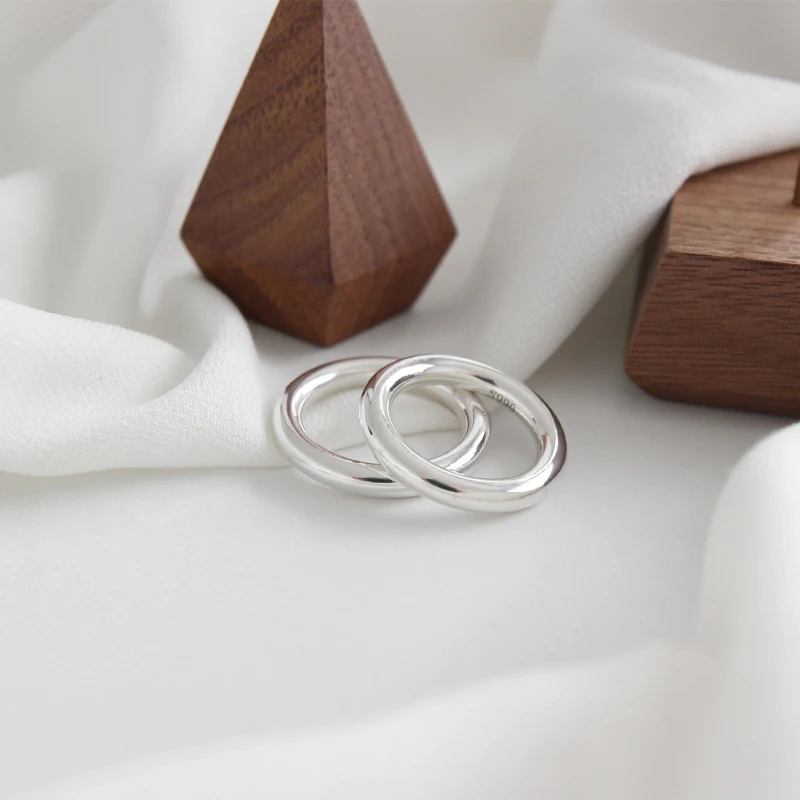 HUANZHI Модное новое простое гипоаллергенно титановое стальное кольцо для женщин и девочек Аксессуары Ювелирные изделия Подарки 3 мм