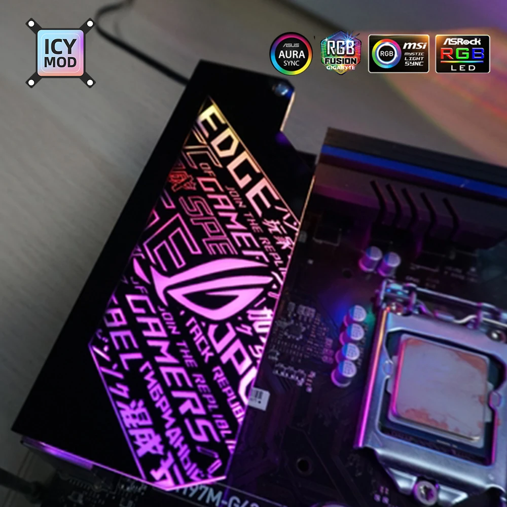 decoração 5v 12v personalizar mainboard espelho painel