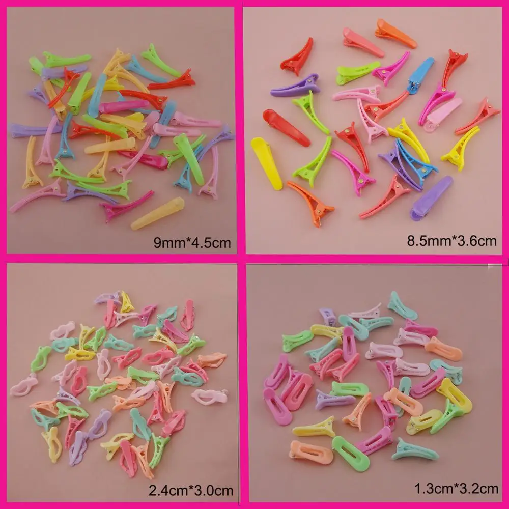 Заколки для волос Детские цветные пластиковые зажимы типа крокодил 20 шт. |