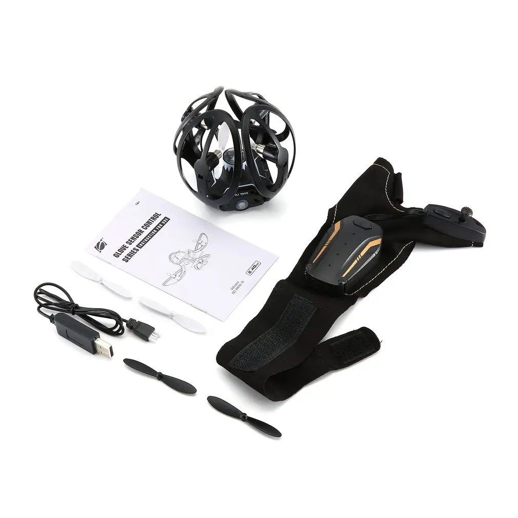 

2.4G 4 Channel Gloves Gesture Sensor Control Interactive Mini Drone Quadcopter Hand Sensor Control RC Helicopter