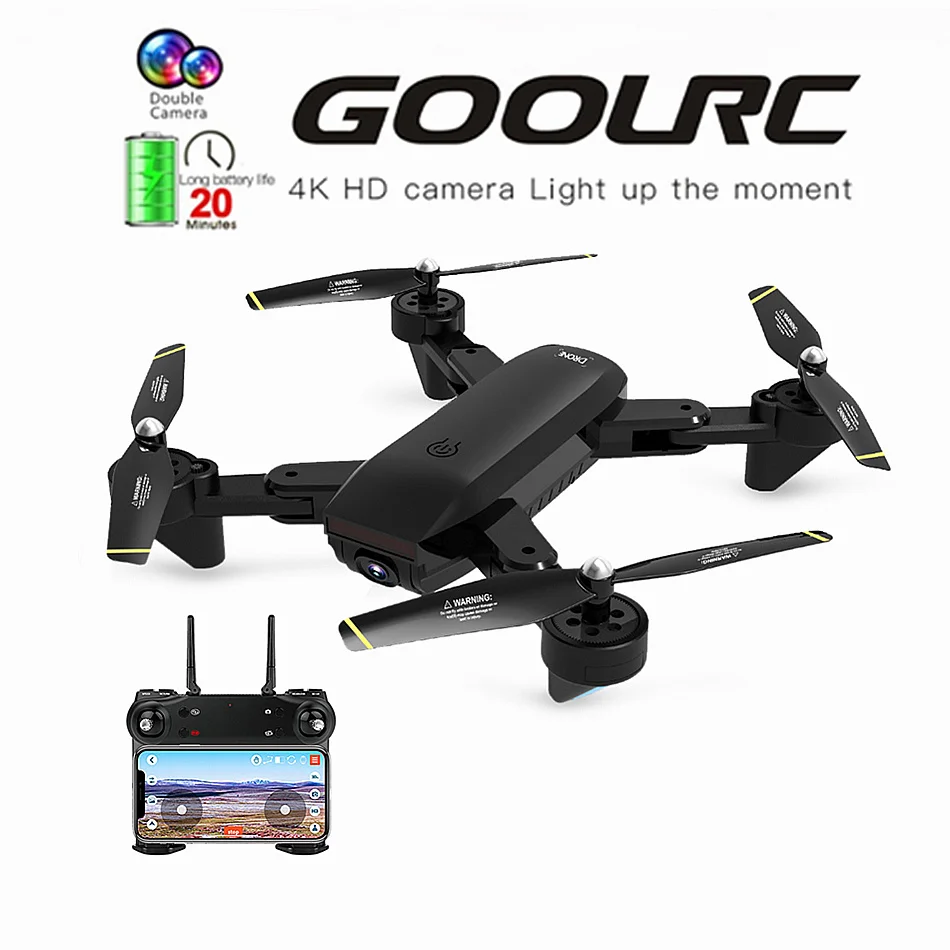 GoolRC SG700-D обновленный складной Радиоуправляемый Дрон wifi FPV 4K двойная камера селфи Дрон режим слежения управление приложением Квадрокоптер для подарка игрушка