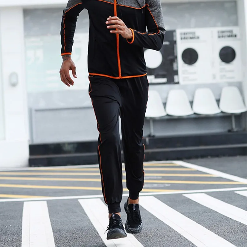Мужские эластичные быстросохнущие штаны с карманами, дышащие спортивные повседневные штаны для фитнеса