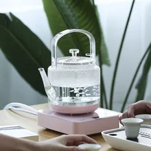220V 0.6L 1200w автоматического добавления воды электрический чайник для индукционной плиты кипящей водой из высокачественного боросиликатного стекла 304 из нержавеющей стали
