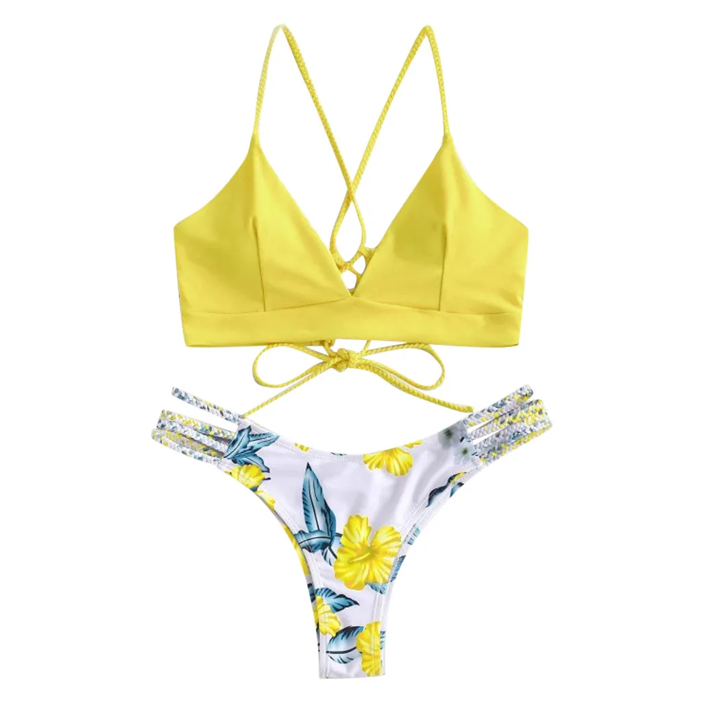 Tanie Dwuczęściowy bandaż strój kąpielowy Bikini Push Up brazylijski stroje kąpielowe seksowne stringi sklep