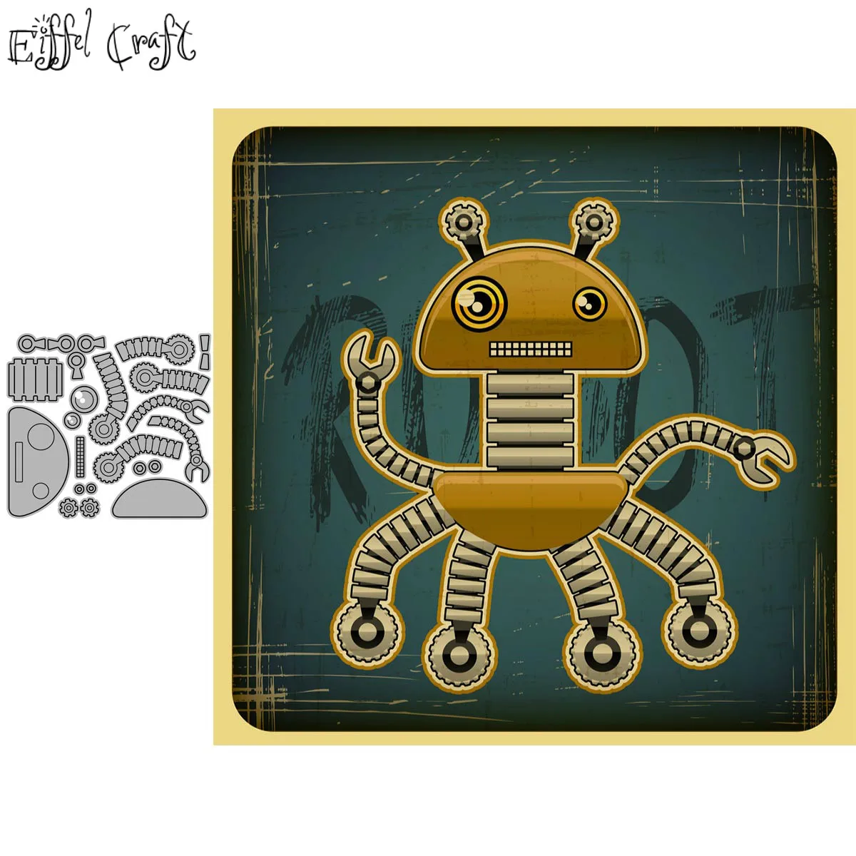 

Parts robot card metal craft dies cutting for scrapbooking paper octopus stencils for diy scrapbooking new die 2020