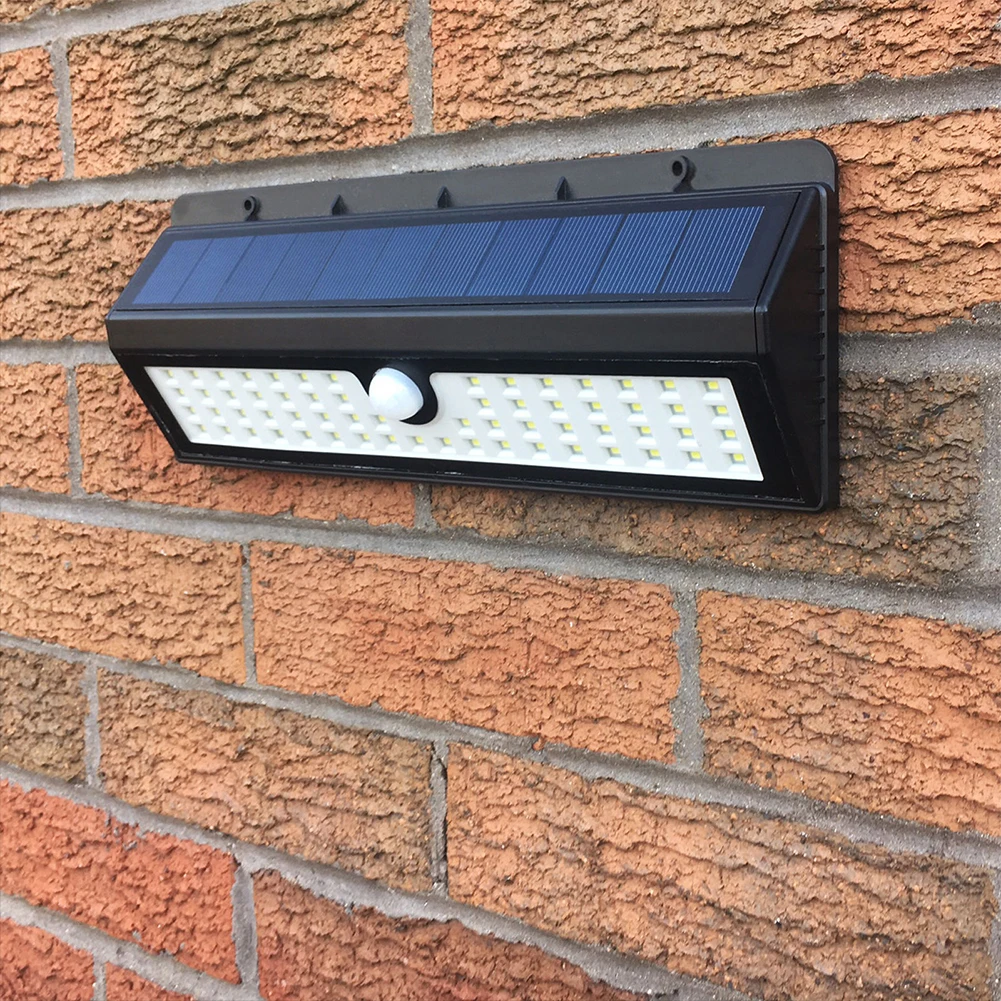 62LED IP65 Водонепроницаемый Открытый сад солнечный светильник Настенный светильник супер яркий путь гаража украшения двора патио крыльца датчик движения