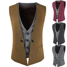 Стиль, повседневная мужская одежда, однотонный кардиган, Молодежная популярность, приталенный воротник, мужской повседневный жилет