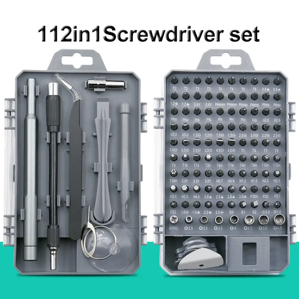 

112 in 1 screwdriver set Ergonomic and non-slip handle strong hardness durable extra extension bar 1 set