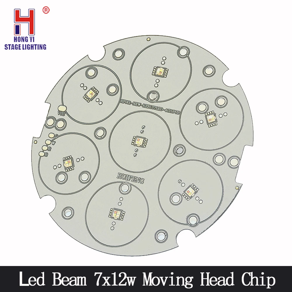 

Led Chip Board Of Led Beam 7x12W Moving Head Light RGBW 4in1 Stage Lighting Effect For Dj Party Equipment