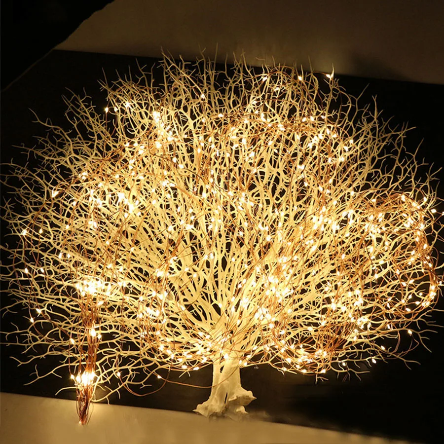 

BEIAIDI 2M 30 Branches Outdoor Tree Vine Branch Copper Wire LED String Light Christmas Wedding Party Holiday Vine Light Garland