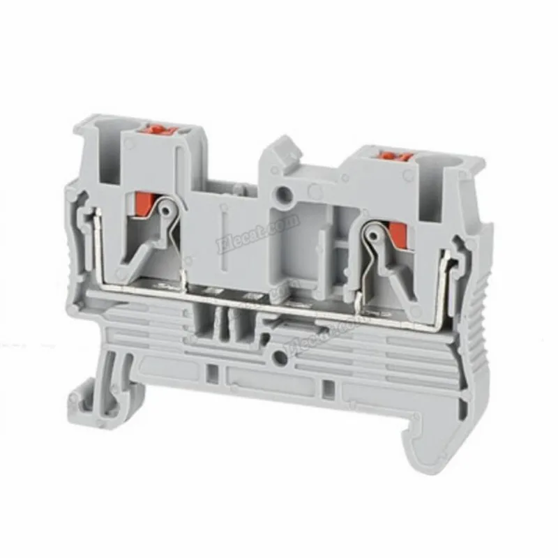 

10pcs/lots Din Rail Terminal Block PT-2.5 Push In Spring Screwless Electrical Terminal Strip Block Connector PT2.5 Wire Conducto