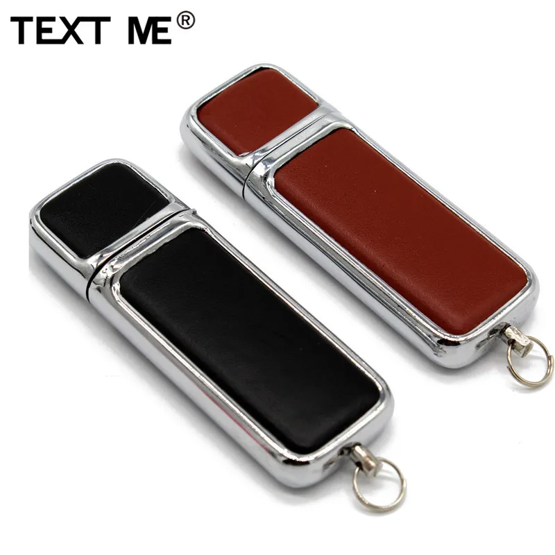 TEXT ME коричневый черный кожаный с брелоком модель usb флеш накопитель 2 0 4 ГБ 8 16 32 64