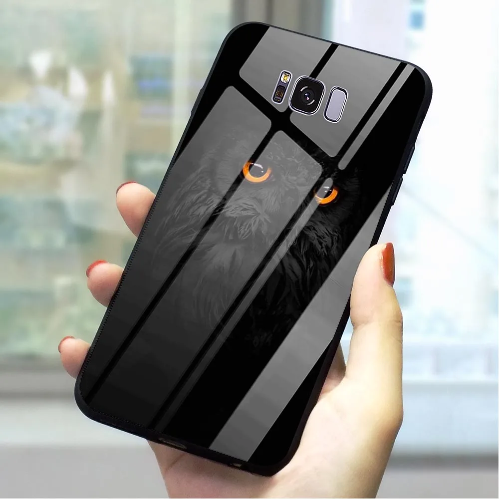 

Animal Owl Tempered Glass Phone Case for Samsung S9 Cover Galaxy A70 A60 M40 A50 A40 A20 A30 A10 S7 Edge S8 S10