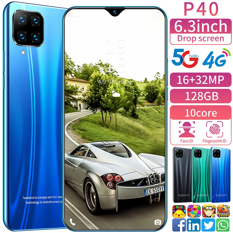 Global 6.3 Inch P40 Network Full Screen 10 Core