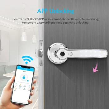 

Finger Print Lock Smart Door Lock Digital Touch Lock Smart Lock Door Compatible BT Smart Fingerprint Lock Compatible For Alexa