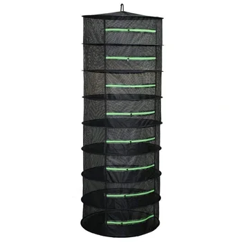 

With Zipper Storage Decoration Insect Proof For Plants Hanging Basket Net Mesh Multi Layer Herb Drying Rack Bag Folding Home
