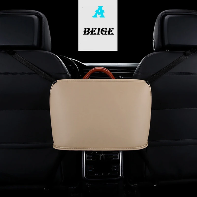 Кожаная сумка для хранения среднего сетчатого сиденья для Renault Megane Logan Mitsubishi Lancer VW Tiguan Golf 4 7 6 T5 T4 Jetta - Название цвета: A-M