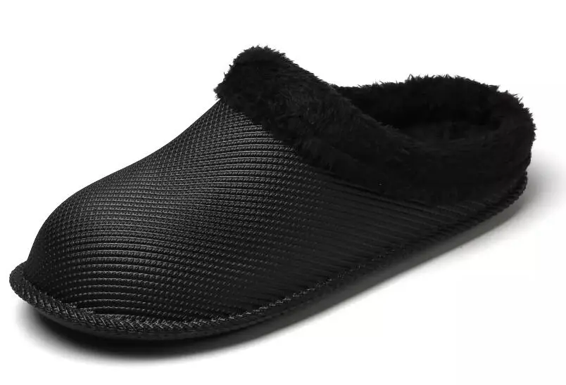 Зимние мужские высокие теплые зимние ботинки; Мужская обувь из тяжелого плюша; Chaussure Mans; повседневная обувь для мужчин; обувь; мужские кроссовки - Цвет: black slides