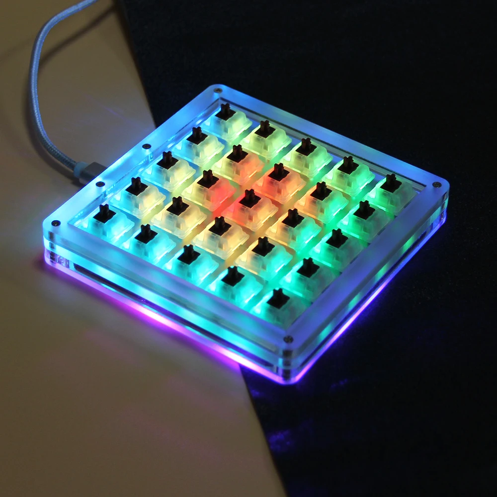 VIA Função, Macropad DIY, Gateron, Cherry Switch, QMK, 25 Chaves