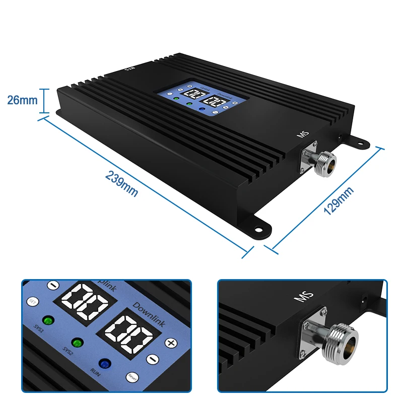 Ретранслятор Lintratek 80dB 2G 3g 4G усилитель сигнала 850 1700Mhz AGC повторитель 25dBm CDMA 850 AWS 1700 B5 B4 двухдиапазонный AGC MGC 80dB