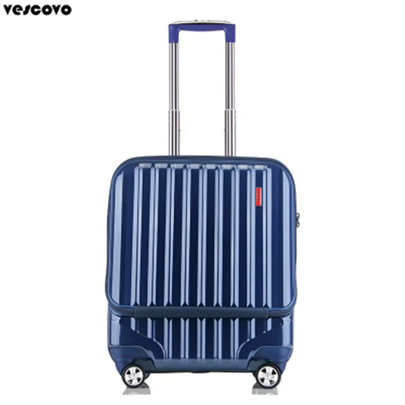 VESCOVO 19 дюймов модная сумка для ноутбука на колесиках, чемодан для мужчин, деловая дорожная сумка, женская сумка для посадки, багаж на колесиках